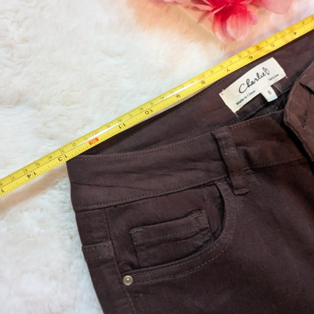 NWT Charlie B Cuffed Hem Twill Jeans - Mocha - Picture 9 of 10